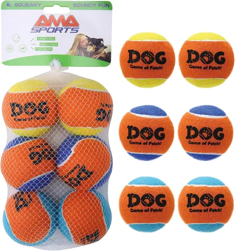 Miniatura 15 de AMA SPORT Pelotas de tenis chirriantes para perros de 2.0 pulgadas, pelotas de tenis para perros pequeños para lanzar y buscar, juguetes