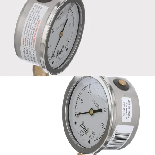 Miniatura 8 de Winters Serie PFQ 304 Medidor de presión de acero inoxidable, con escala única y relleno de líquido, con interior de latón, de 0 a 60 psi
