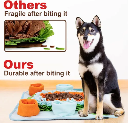 Miniatura 4 de Tapete de olfateo para perros, juguetes de rompecabezas, tapete interactivo para alimentación de mascotas, alimentación de gatos con mango