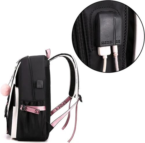 Miniatura 4 de Roffatide Anime Kuromi Print Business Casual Laptop Hombros Mochila Viaje Senderismo Daypacks Mochila Mochila 17 Pulgadas, Kurom B, Moderno