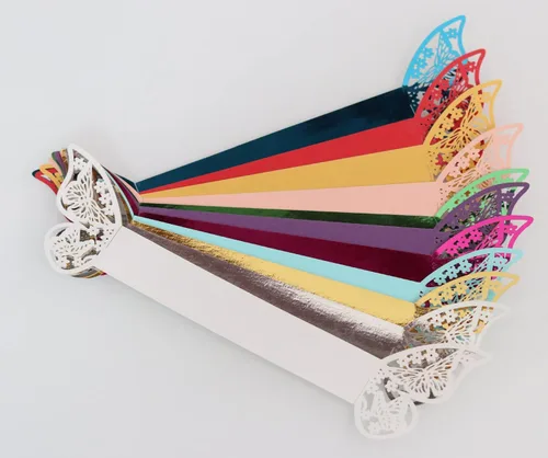 Miniatura 5 de 50 servilleteros de mariposa cortados con láser para cenas, mesas, diarios, bodas, aniversarios, fiestas, decoración de baby shower, suministros
