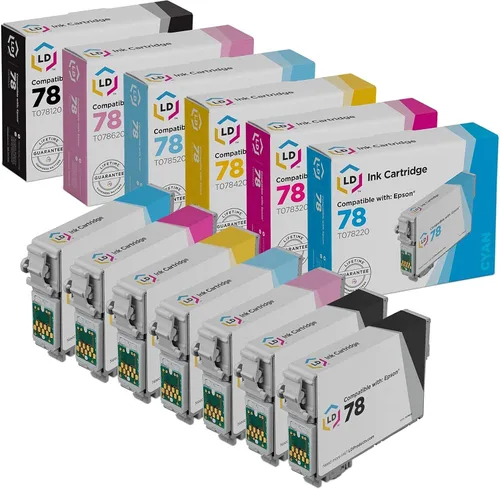 LD Cartucho de tinta remanufacturado de repuesto para Epson 78 (2 negros, 1 cian, 1 magenta, 1 amarillo, 1 cian claro, 1 magenta claro, 7 unidades)
