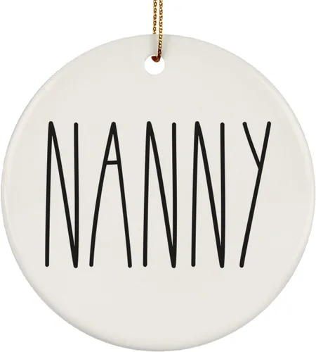 Miniatura 33 de Adorno familiar de Navidad, regalos de hija, hijo, adorno de círculo de cerámica de 3 pulgadas para colgar en el árbol – Día de la Madre