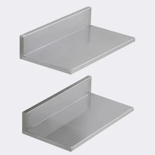 Miniatura 9 de VEVOR Estante de pared de acero inoxidable, 8.6 x 16 pulgadas, paquete de 2 con protector contra salpicaduras, soporta 44 libras, ideal para cocina