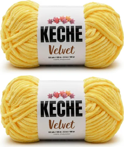 Miniatura 122 de Keche Hilo de terciopelo para ganchillo, manta de felpilla suave, voluminosa, hilo amigurumi, 3.53 oz (132 yardas), color azul bebé