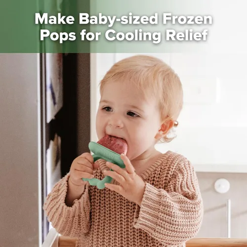 Miniatura 2 de Haakaa Chilly Monster Moldes de paletas de leche materna, moldes de silicona para aliviar la dentición del bebé, sin BPA, máquina de paletas