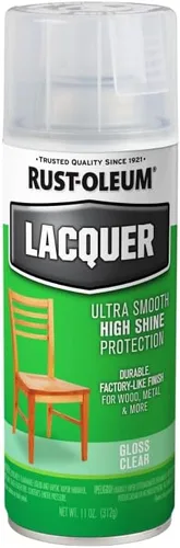 Miniatura 2 de Rust-Oleum 1906830 - Pintura en aerosol de laca, 11 onzas, brillo transparente