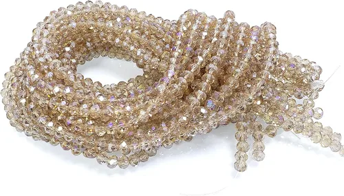Miniatura 42 de Cuentas de vidrio Rondelle de 0.079 in para hacer joyas, cuentas espaciadoras de Briolette Crytal facetadas para pulseras, collares, aretes