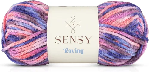 Miniatura 42 de Sensy Roving - Ovillo de lana multicolor, 3.5 onzas, 132 yardas, calibre 5, voluminoso (otoño)