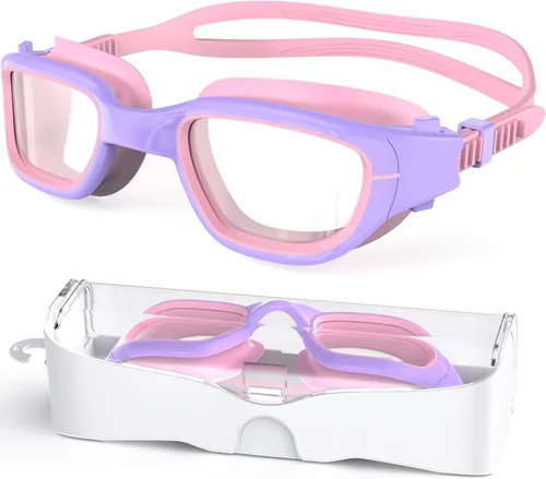 Miniatura 8 de Gafas de natación para niños, gafas de natación para niños de 6 a 14 años, gafas de piscina con protección UV antivaho para niños y niñas Azul