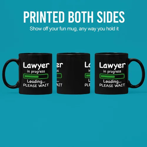 Miniatura 3 de Panvola Lawyer in Progress Loading Law - Regalos de graduación para futuros abogados y abogados, taza de cerámica de 11 onzas, color negro
