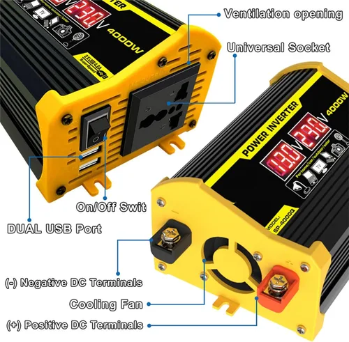Miniatura 6 de Kit de panel solar con inversor de combinación de sistema solar de 4000 W, 12 V a 110 V/220 V, generador solar, sistema de red para el hogar
