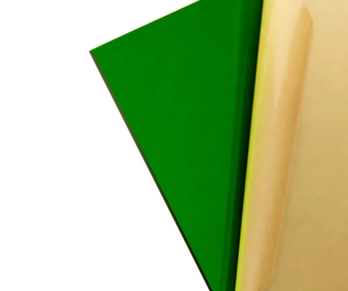 Lámina de acrílico fundido de 118 pulgadas de grosor, TP verde, 12 x 12 pulgadas, nominal
