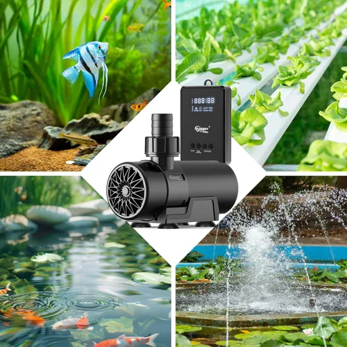 Miniatura 7 de hygger Bomba de agua de 15W-100W con controlador (hasta 3430 GPH), bomba de retorno sumergible/en línea con modo/flujo ajustable, 2 bombas de fuente