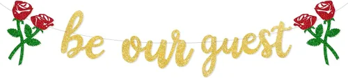 Miniatura 2 de Cartel con texto en inglés «Be Our Guest Beauty and the Beast» para fiestas de despedida de soltera, fiestas de compromiso