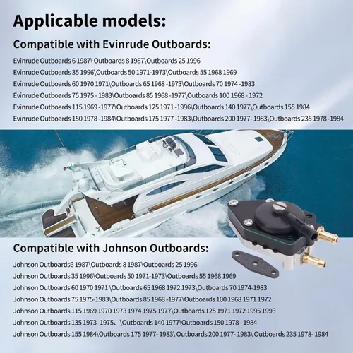 Miniatura 6 de TIANYAN 438559 Bomba de combustible fuera de borda compatible con Johnson Evinrude 25 35 50 65 70 75 85 88 90 100 105 115 125 135 140 HP Motor fuera