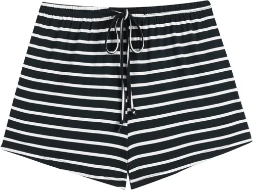 Miniatura 3 de Ekouaer - Pantalones cortos de pijama para mujer con bolsillos elásticos y tira elástica, para dormir, con cordón