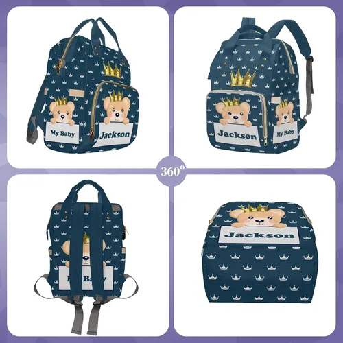 Miniatura 2 de Mochila personalizada Newcos para pañales de bebé con nombre, mochila de maternidad con gran capacidad para mujeres 0303-5