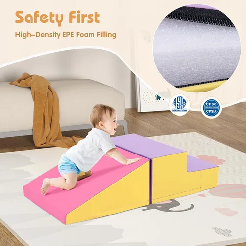 Miniatura 5 de Costzon Juguetes de escalada para niños pequeños, juego suave para gatear, escalar, deslizarse, jugar activo en interiores, 2 bloques de escalada