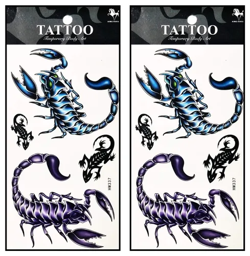 Miniatura 12 de Tatuajes de 2 hojas coloridas y hermosas flores de orquídea de jazmín rosa, temporales, tatuajes falsos de fantasía, moda para mujeres, pintura