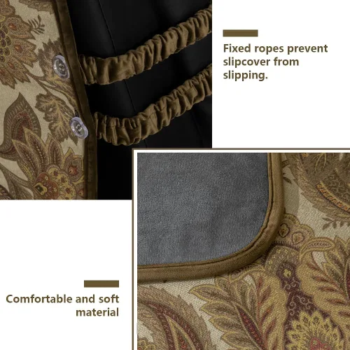 Miniatura 3 de STONECREST - Funda antideslizante para silla reclinable, estampado de cachemira, funda de lino sintético cepillado, se mantiene en su lugar