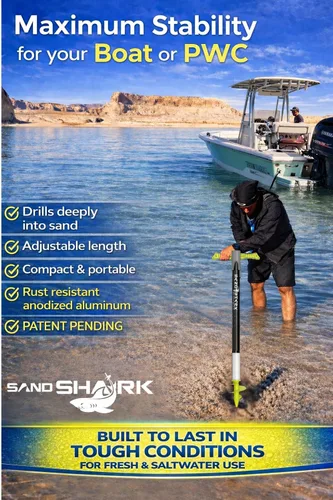 Miniatura 5 de SandShark Supersport 3.0 Anclaje de agua poco profunda – Gran moto acuática, PWC, accesorio de barco pontón – Se ajusta de 29 a 48 pulgadas