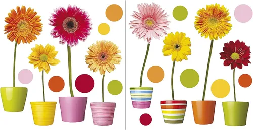 Miniatura 3 de Crearreda CR-64003 Gerberas - Calcomanías para ventana