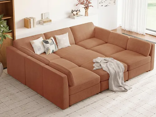 Miniatura 24 de Sofá biplaza extragrande de 83.5 pulgadas, sofás para sala de estar, sofá nube de felpilla de asiento profundo, sofá modular seccional, funda