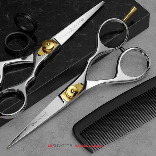 Miniatura 4 de Suvorna Tijeras de barba y bigote para hombres Tijeras pequeñas de 5 pulgadas para aseo, recortar, cortar y dar forma al vello facial Tijeras