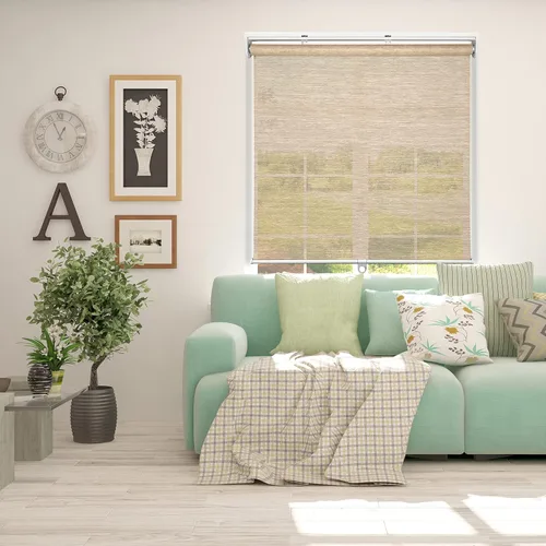 Miniatura 7 de ARLO BLINDS Persiana enrollable de tela de tejido natural, transparente, filtro de luz, inalámbrica, 22 pulgadas de ancho x 60 pulgadas de alto