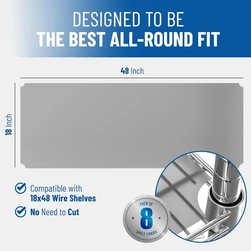 Miniatura 2 de Sterling Shelf Liners Cubiertas para Rejillas de Alambre: Cubierta de Forro Plástico para Estanterías de Alambre: Alfombrillas Protectoras