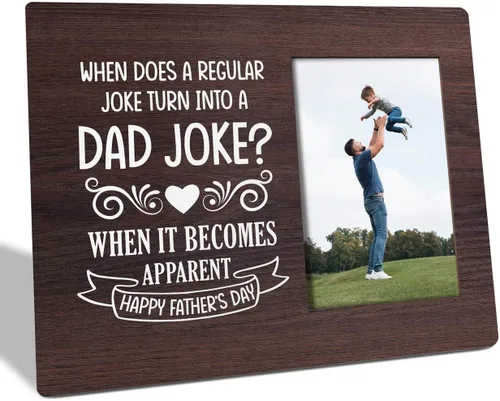 Regalos para papá: placa de marco de fotos, feliz día del padre, divertido marco de fotos, regalo ideal para papá de hija o hijo