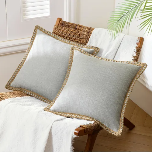 Miniatura 12 de Phantoscope Farmhouse - Fundas de almohada decorativas para exteriores, Poliéster & Mezcla de poliéster, Beige, 18" x 18