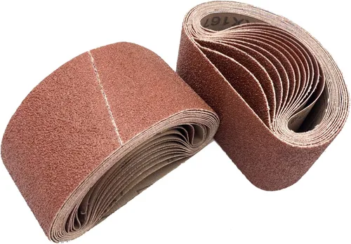 Miniatura 9 de 1 cinta de lija de óxido de aluminio de 42 pulgadas, papel de lija abrasivo de grano surtido 40/80/120/240 para lijadora de banda, paquete de 24