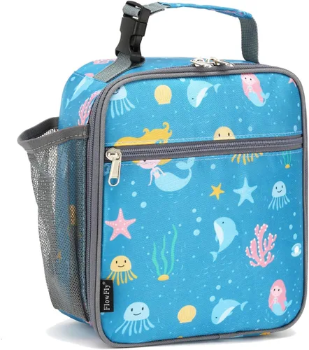 Miniatura 8 de FlowFly Lonchera para niños, bolsa suave aislada, mini hielera para el regreso a clases, kit de bolsa térmica para comidas, para niñas, niños, robot