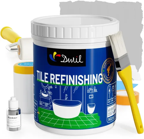 Miniatura 13 de DWIL Kit de pintura para bañera, bañera y azulejos con herramientas, pintura blanca para bañera a base de agua y bajo olor, fácil de usar para Blanco