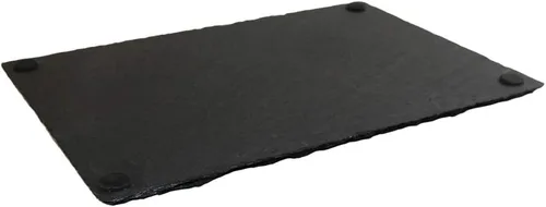 Miniatura 8 de MONKEY SUN Paquete de 4 tablas de queso de pizarra negra de 12 x 8 pulgadas con borde natural para cocina, comedor, fiesta, platos de piedra