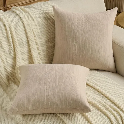 Miniatura 5 de FUTEI Paquete de 2 fundas de cojín de felpilla de 16 x 16 pulgadas, fundas de cojín decorativas con textura de línea suave, decoración moderna