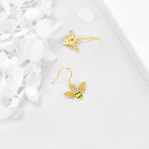 Miniatura 39 de POPKIMI Bonitos aretes colgantes de animales, joyería de animales, regalos de cumpleaños y Navidad para mujeres, aretes de ópalo de cristal de plata