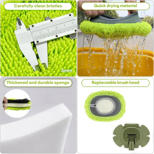 Miniatura 5 de Limpiador de Pared, Trapeador de Pared de Máximo 66'' con Mango Largo, Trapeador de Polvo para Techo con Poste de Extensión de Codo Ahorrador