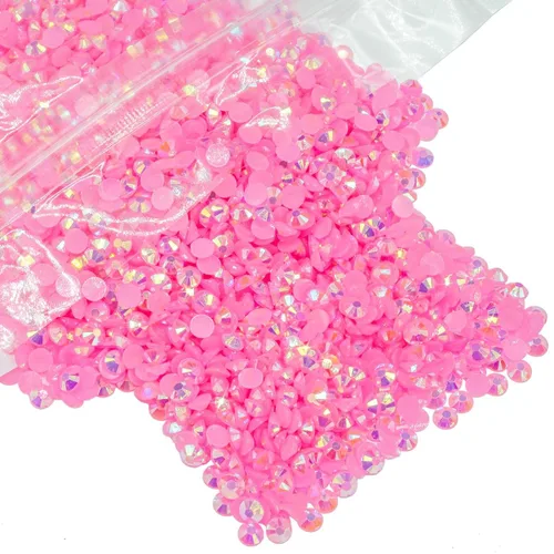Miniatura 28 de qiipii - 5000 piezas, 4 mm, estrases AB de resina color aguamarina verde para manualidades, piedras de gel planas verde agua AB, gemas al por mayor