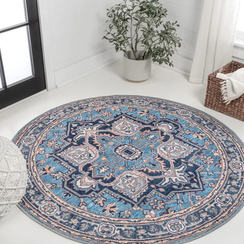 Miniatura 7 de JONATHAN Y Alfombra circular lavable a máquina de 2 x 8 pies, medallón grande adornado Cirali para sala de estar, dormitorio, cocina, oficina, fácil