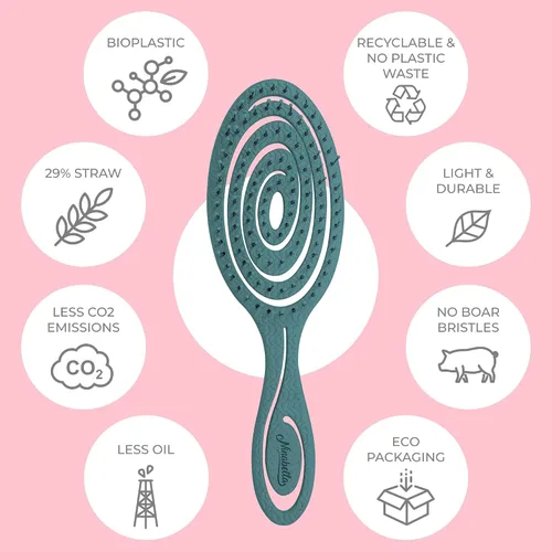 Miniatura 4 de Ninabella Cepillo desenredante para cabello para mujeres y hombres, no tira, cepillos alisadores para cabello liso y rizado, cepillo de pelo espiral