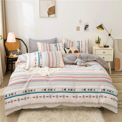 Feelyou Juego de ropa de cama bohemio azteca bohemio para niños y niñas, mujeres, colorido, tribal, flecha, puntos, rayas, juego de cama moderno