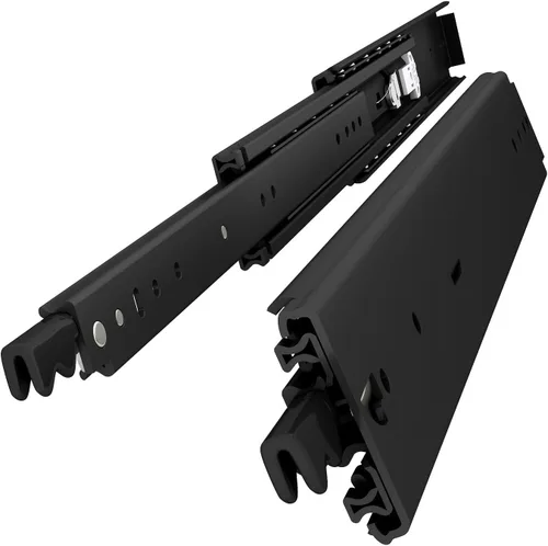 Miniatura 10 de VADANIA Deslizador de cajón resistente de 12 pulgadas sin cerradura #VA2053-b, acero laminado en frío electrochapado negro, 2 pulgadas de ancho