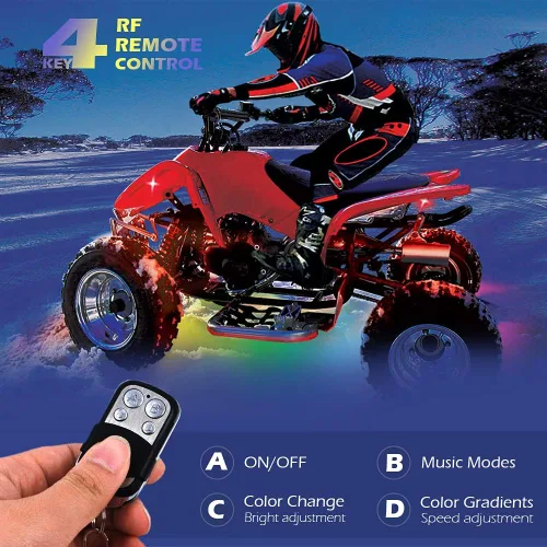 Miniatura 4 de SHINIGHT - Juego de 10 luces LED para motocicleta, control por aplicación, tira de luces impermeables multicolor con control remoto RF