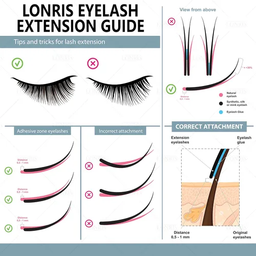 Miniatura 7 de 8-9 semanas de retención/pegamento de extensión de pestañas de volumen/Platinum Extra Strong LONRIS Lash / 0.5-1 segundo tiempo de secado/unión