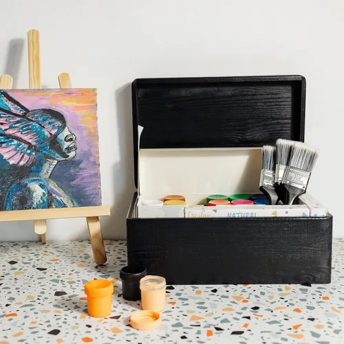 Miniatura 6 de Creative Deco Caja Grande de Madera Negra para Almacenamiento con Tapa con Bisagras 11.8 x 7.87 x 5.51 pulgadas (+-0.5) Caja de Regalo para Negro