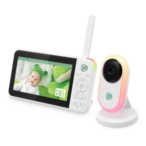 Miniatura 3 de LeapFrog Monitor de bebé LF2415, pantalla LCD IPS de 5 pulgadas, rango de 1000 pies, visión nocturna, canciones de cuna relajantes, luz nocturna
