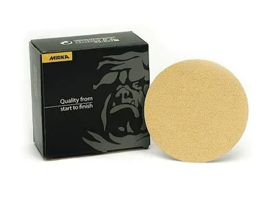 Mirka Bulldog Gold - Discos abrasivos de 5 pulgadas, gancho y bucle, sin agujero, grano 80 (50 unidades)